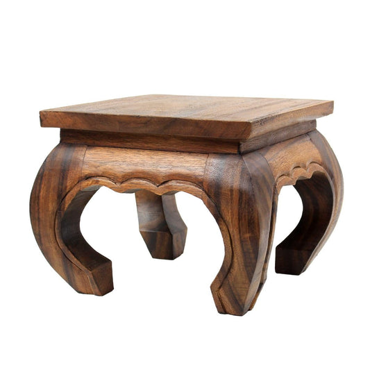 Opium Table Light Brown - 25cm Side Table Plant Stand Thailand Hookah Table Acacia Wood Including Southeast Asia Picture Book as PDF File