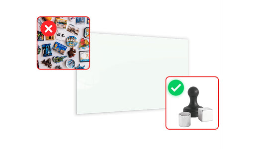 ALLboards Glassboard Magnetic White 100x80cm, Frameless, Glass Writing Board, Magnetic Board, Tempered Glass