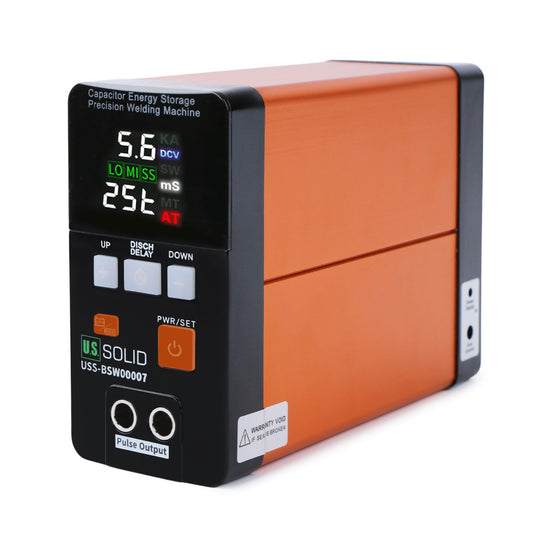 U.S. Solid USS-BSW07 Battery Spot Welder 21 KW 3500A Capacitor Energy Storage Pulse Welding Machine, Mini portable spot welding machines for 18650, LiFePO4 lithium battery pack construction.