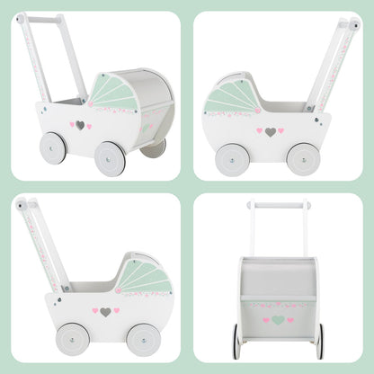 Wooden Baby Walker for Kids Learning Fun Babies for 1 year old and up, Toddler Shopping Cart Push Toy for Boys Girls