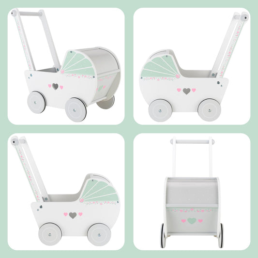 Wooden Baby Walker for Kids Learning Fun Babies for 1 year old and up, Toddler Shopping Cart Push Toy for Boys Girls