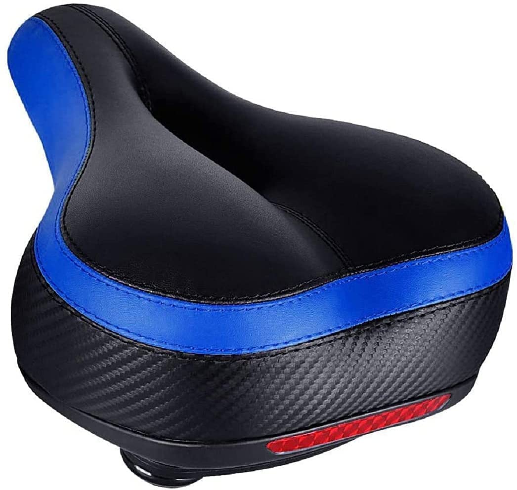 Bike saddle Bicycle seat for men and women Comfortable Soft Gel Bike Saddle Waterproof Breathable with reflector Blue