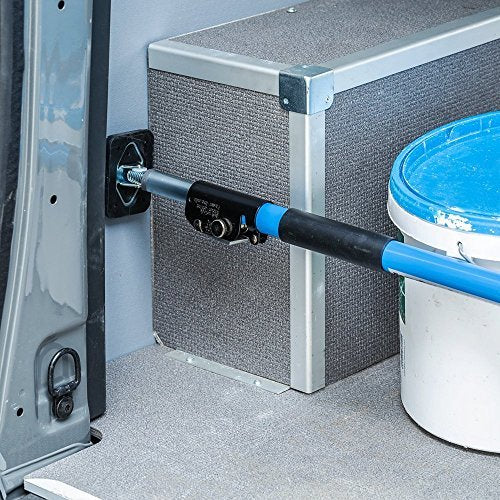 ALLEGRA cargo securing and transportation protection for cars, trucks, trailers, and vans. Clamp bar tension rod for doors, adjustable loading security for vehicles (1.00m - 1.75m, Blue).