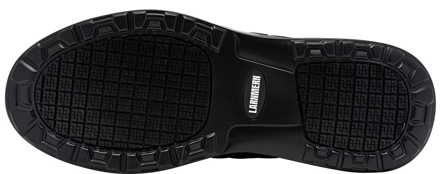 LARNMERN Work Shoes Men Women Safety Shoes S1 Steel Toe Shoes Slip Resistant SRC Lightweight Sporty Air Cushion Breathable Cushioning (42.5EU, Black L213057)