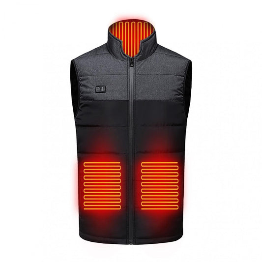 Ayhuang winter jacket for men and women, heated vest, unisex fleece vest, heated jacket with USB adjustable temperature, quilted vest, warm vest, winter jacket for outdoor activities (L, grey)