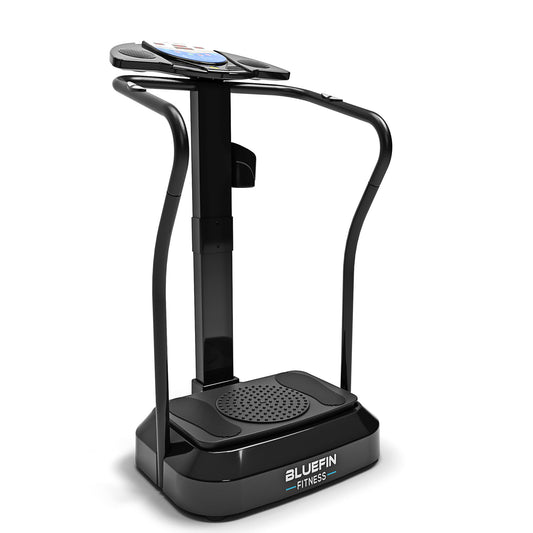 Bluefin Fitness Vibration Plate Pro Model | Enhanced design with quiet motors and built-in speakers, Black