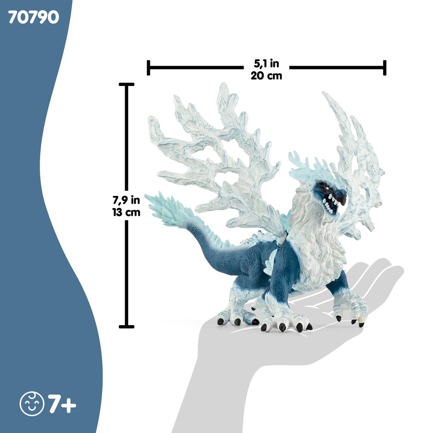 SCHLEICH ELDRADOR Creatures | Ice Dragon 70790 | Detailed monster figure with movable wings | Great gift for girls and boys | Toy for ages 7 and up | 20 x 15 x 13 cm