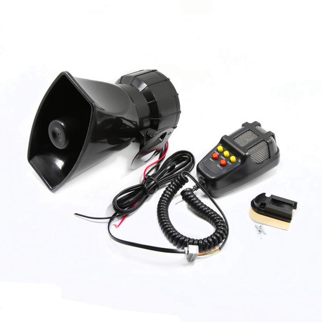 YIYIDA car horn with microphone PA speaker system electric horn emergency speaker car siren sound speaker vehicle horn loud suitable for any 12V truck car boat etc.