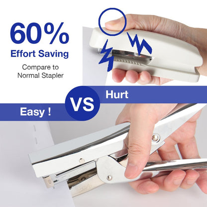 Metal stapler with 1000 staples and staple remover. 20 sheet capacity. Full office-size stapler.
