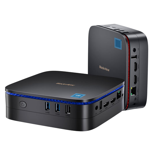 Blackview Mini PC, Intel 12th Gen N95 (up to 3.4GHz) Mini Computer Windows 11 with 16GB DDR4 RAM 1TB M.2 SSD, Mini Desktop PC, Mini Gaming PC 4K HD Dual HDMI, Gigabit Ethernet, 5G WiFi, Black