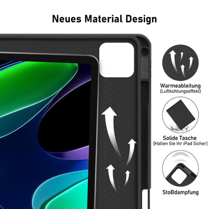Hofsos case for Xiaomi Pad 6/6 Pro 11 inch 2023, (QWERTZ German) Xiaomi Pad 6 case with keyboard, protective cover with Pencil holder Wireless keyboard for Pad 6/6 Pro, Black