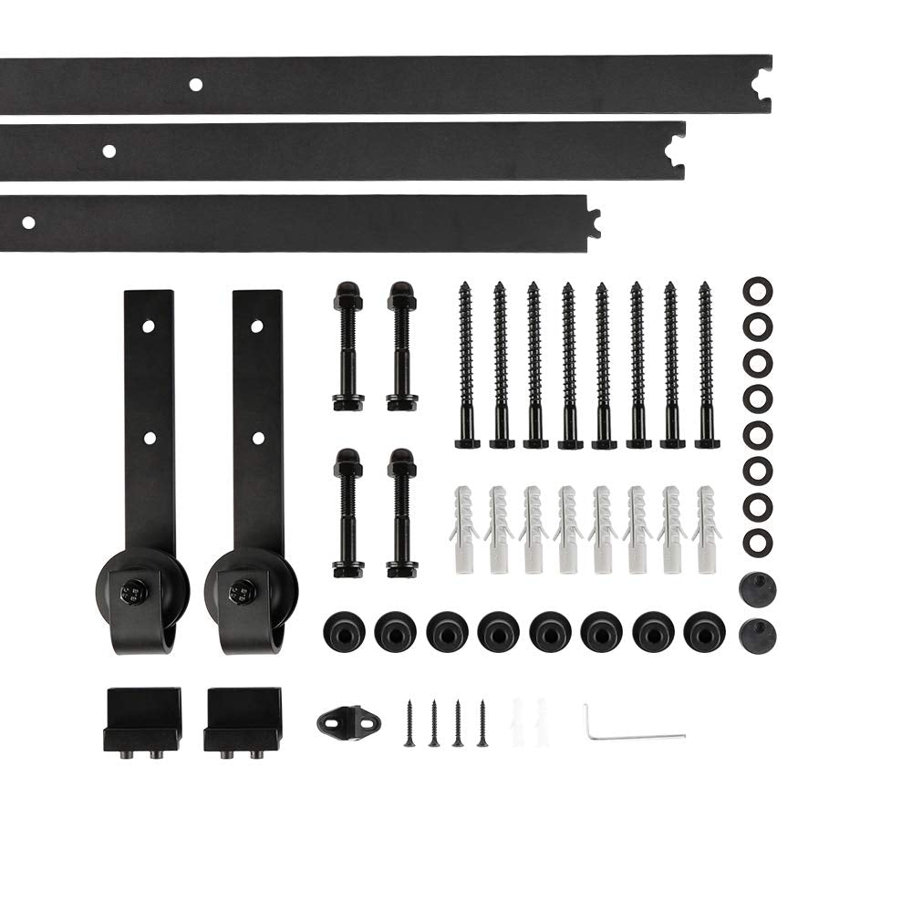 300cm sliding door kit, sliding door system for interior doors, complete set with pulleys for hanging rails (300cm)