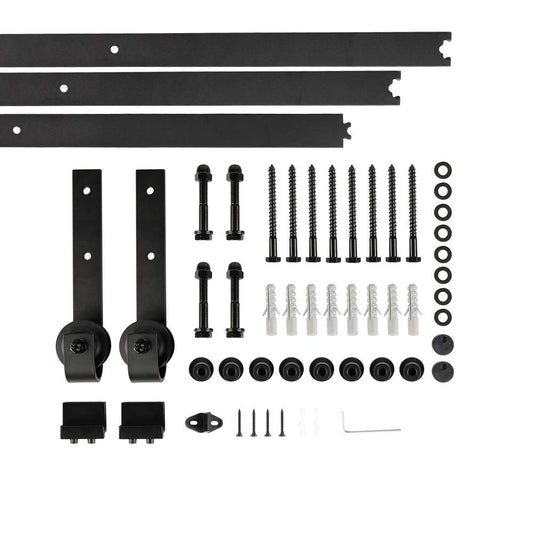 300cm sliding door kit, sliding door system for interior doors, complete set with pulleys for hanging rails (300cm)