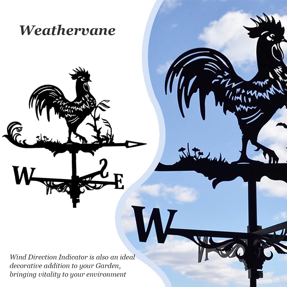 Metal weathervane decoration, wind direction indicator, and stainless steel direction indicator metal jewelry gift for outdoor rooftop garden. Weathervane garden stake measuring tool for roof mounting.