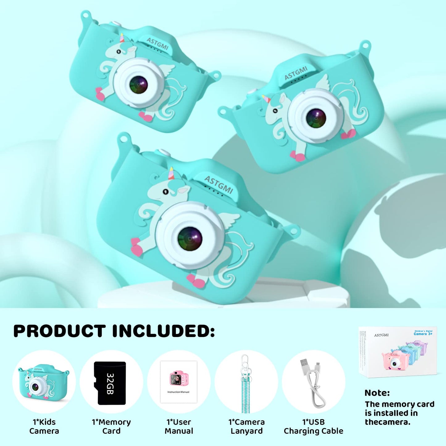 Children's camera, 2.0" display digital camera, for 3 4 5 6 7 8 9 10 11 12 year old boys and girls. 1080P HD anti-drop camera for birthday and Christmas gifts.