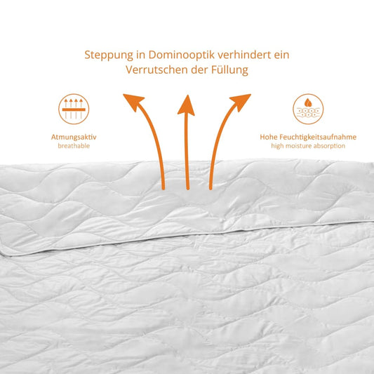 Summer blanket 200x220, wild silk blanket 200 x 220, light summer duvet, silk blanket with 100% wild silk, cover 100% cotton, Made in Germany, Ökotex, washable at 40 degrees.