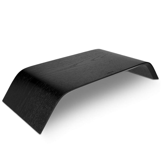 Calibrate screen wood stand TV stand - computer desk desktop monitor stand bench - oak wood desk riser in black