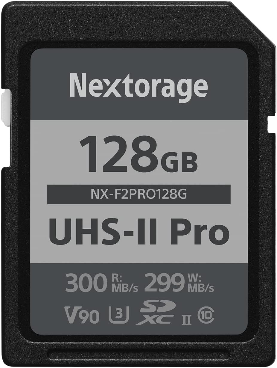 Nextorage 128GB UHS-II SDXC SD Card, Japanese memory card data storage, Camera accessory for Nikon/Canon/Sony/Fujifilm/Nintendo Switch, F2PRO NX-F2PRO128G