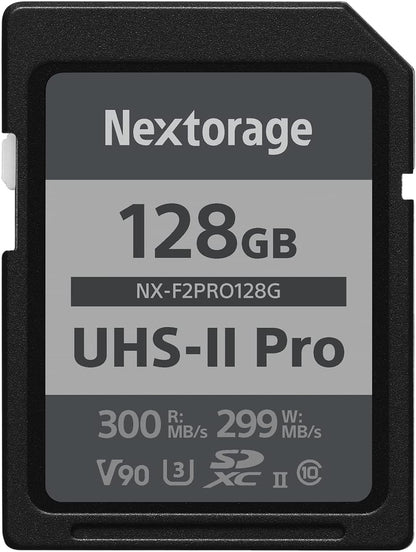 Nextorage 128GB UHS-II SDXC SD Card, Japanese memory card data storage, Camera accessory for Nikon/Canon/Sony/Fujifilm/Nintendo Switch, F2PRO NX-F2PRO128G