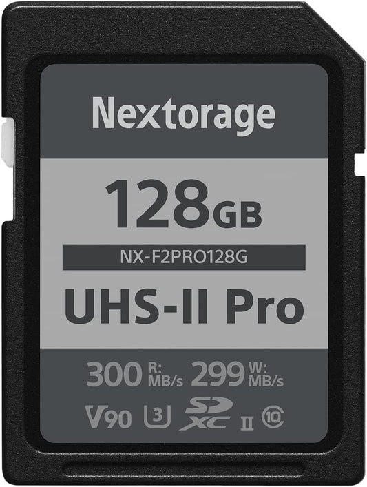 Nextorage 128GB UHS-II SDXC SD Card, Japanese memory card data storage, Camera accessory for Nikon/Canon/Sony/Fujifilm/Nintendo Switch, F2PRO NX-F2PRO128G