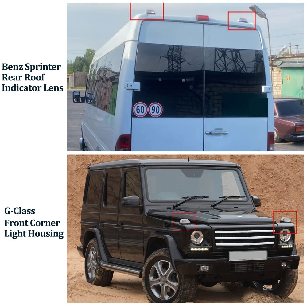 njjssjd Front turn signal lens covers for Benz G-Class W460 W461 W463, rear roof additional turn signal light housing for Benz Sprinter W901 W902 W903 W904 W906