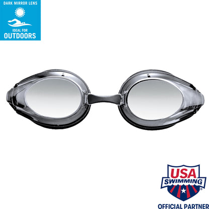 ARENA Tracks Mirror Anti-Fog Competition Swim Goggles Unisex for Adults & Swim Goggle Case, Goggle Case Hardcase, Goggle Case Hard Shell, Black