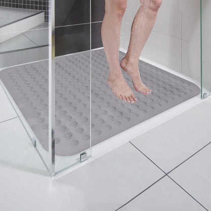 Non-slip shower mat 80x80, non-slip shower mat with suction cups, anti-slip shower mat, PVC shower mat non-slip (gray)