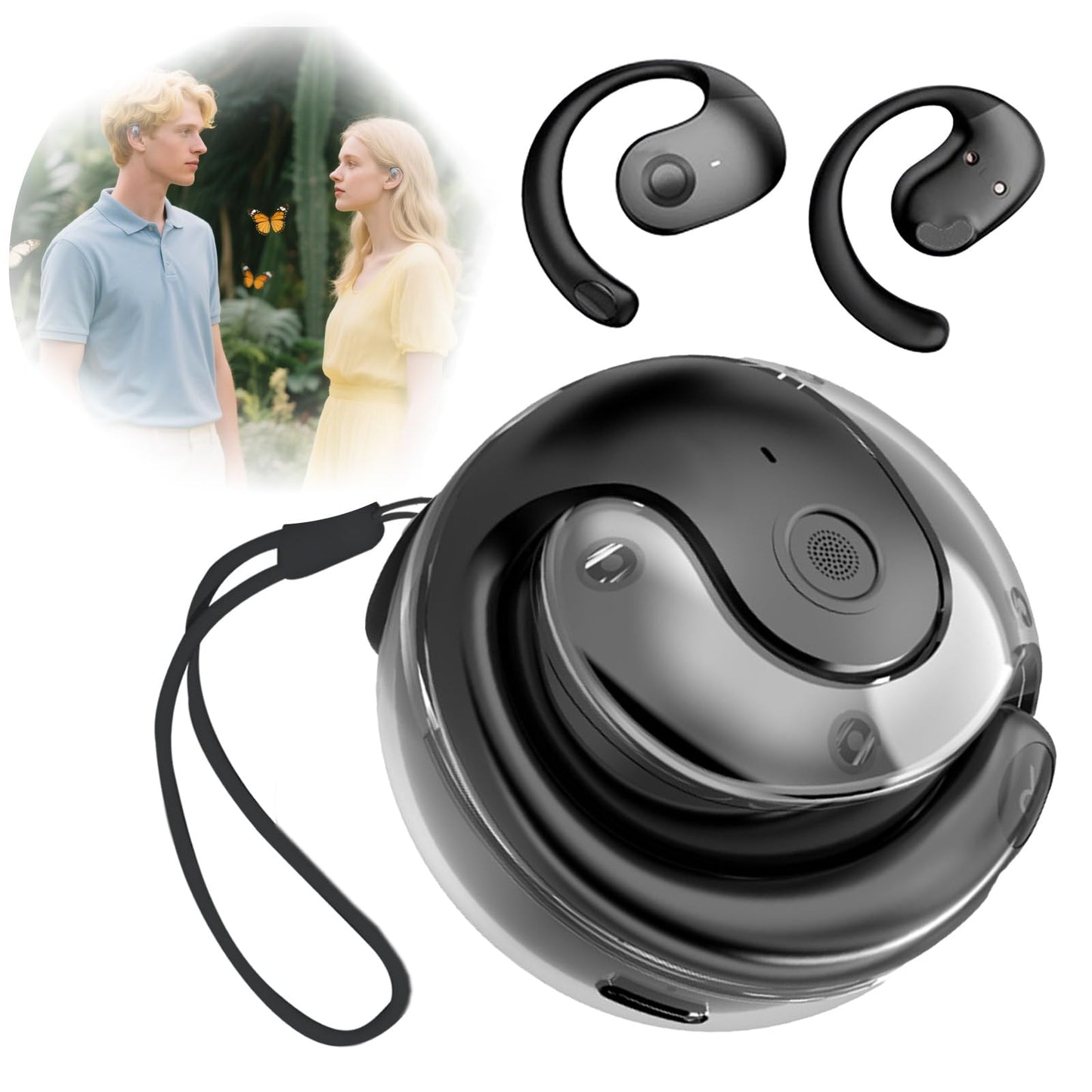 AI Headphone Translator - Enhanced language translation headphones in real time with app, Bluetooth 5.4 translator headphones, 3 translation modes real-time translator earphones for travel learning.
