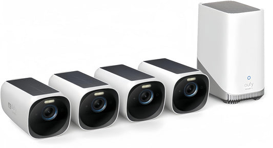 eufy Security S330 eufyCam 3, outdoor surveillance camera, 4K wireless solar camera with 4+1 facial recognition AI, Color Night Vision, Expandable storage up to 16TB, Free Usage