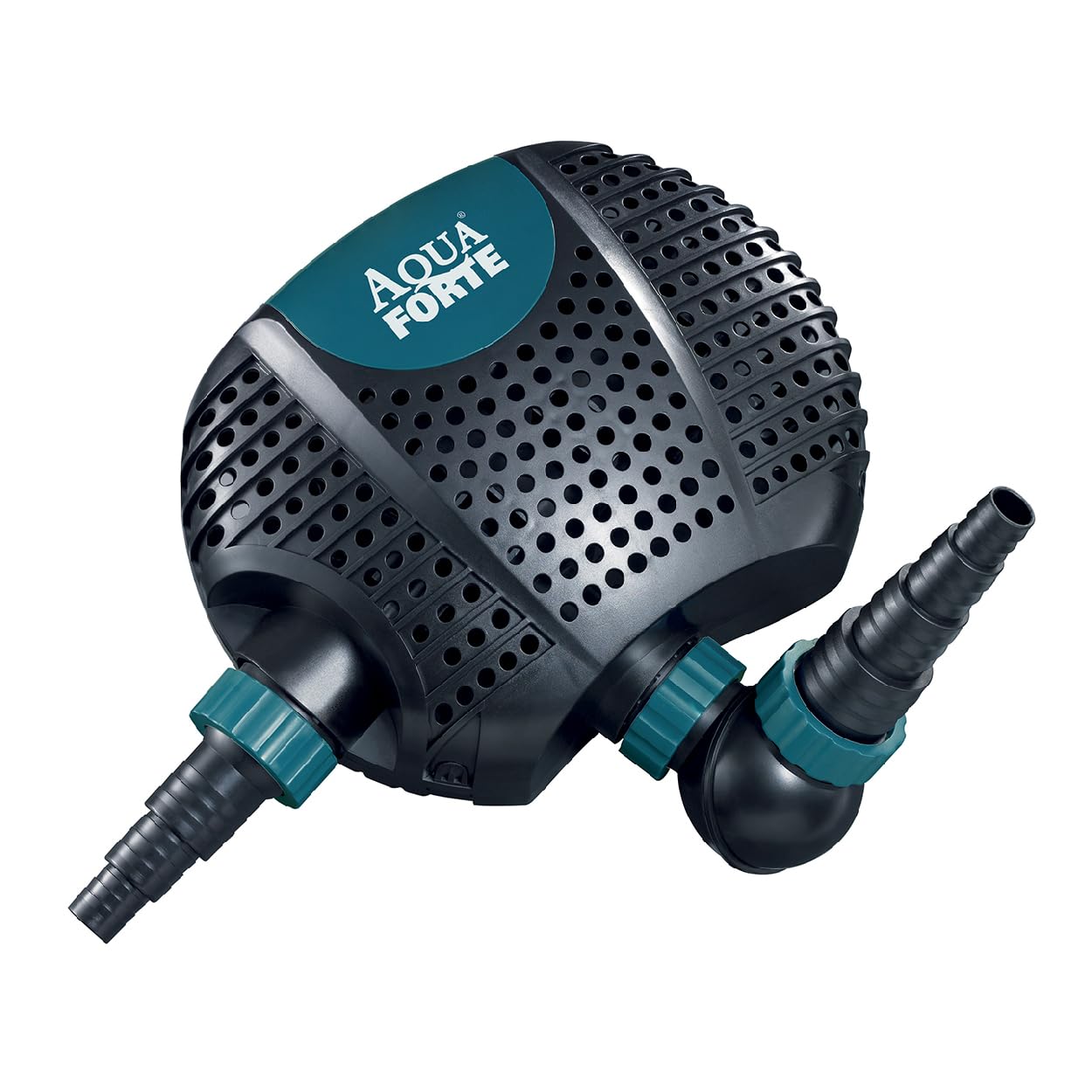 AquaForte O-20000 Plus, 200 Watts, max. flow rate of 19 m3/hour, max. head height of 7 meters, cable length of 10 meters, for streams, waterfalls, fountains, filters, etc. Black