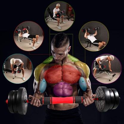 CCLIFE Dumbbell Set 2pcs Adjustable Dumbbells barbell 30kg professional dumbbell set with connecting steel tube weights