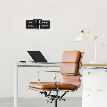 Cloudnola Flip Clock - Black on Black - Wall/Table Clock - Digital Display - Modern Living Room and Office Decor
