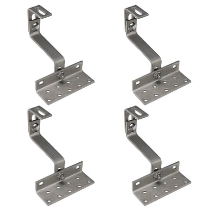 4X A2 roof hooks, triple adjustable - A2 stainless steel V2A PV photovoltaic solar installation solar panel roof mount roof bracket solar solar module fastening set roof mount roof hooks hook roof hook 115mm