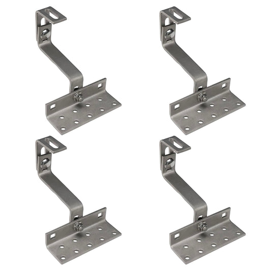4X A2 roof hooks, triple adjustable - A2 stainless steel V2A PV photovoltaic solar installation solar panel roof mount roof bracket solar solar module fastening set roof mount roof hooks hook roof hook 115mm