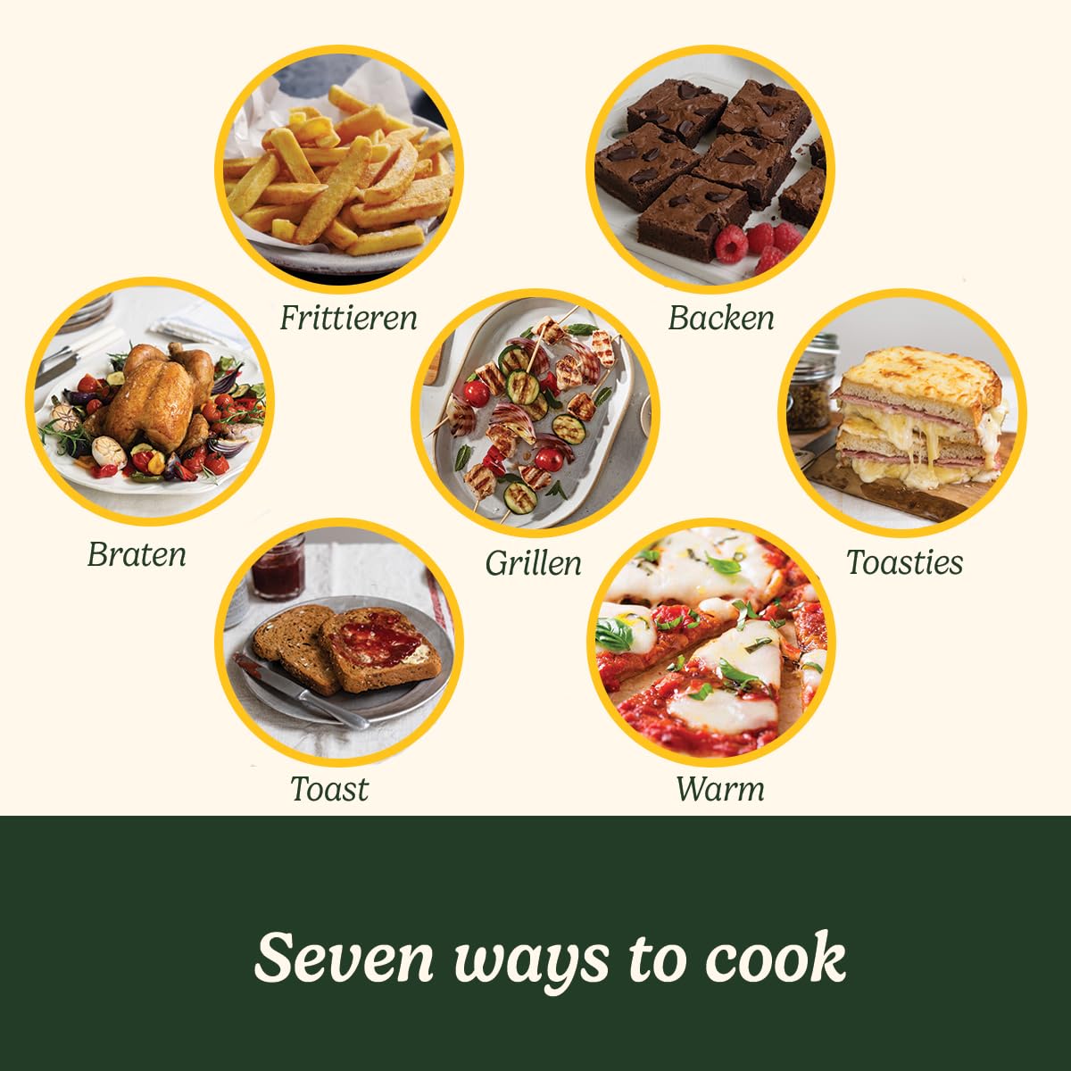 Cuisinart Air Fryer Mini Oven | 7 in 1: Fry, Roast, Bake, Grill, Toasties, Toast, & Keep Warm | 2 cooking stages, 17L large capacity | 30% faster | Energy efficient