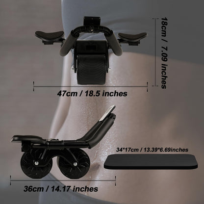 Tofern Automatic Rebound Ab Roller New Ab Wheel Ab Trainer with Elbow Support, Ab Wheel with Automatic Rebound, Abdominal Trainer with Knee Pad for Men and Women