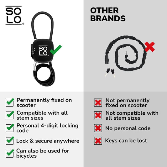 SCOOT LOCK SINGLE Portable Anti-Theft Electric Scooter, Bike Lock - New reinforced security for Xiaomi Ninebot Pure Electric Bird 8TEV Reid Inokim Razor (Chestnut Brown)