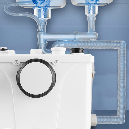 Ansobea 700W Sewage Pumping System, 190L/min Dirty Water Pumps, Small Pumping System, Very Quiet Sewage Pump 4 in 1, For Toilet, Shower and Washbasin