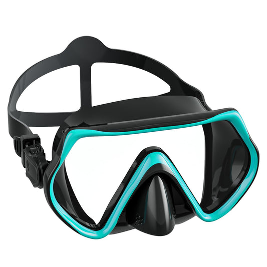 Adult Diving Mask, 180° Wide Angle Anti-Fog Dive Mask with Adjustable Silicone Strap, Snorkel Mask with HD Tempered Glass for Diving, Snorkeling, and Swimming 14+ (Green)