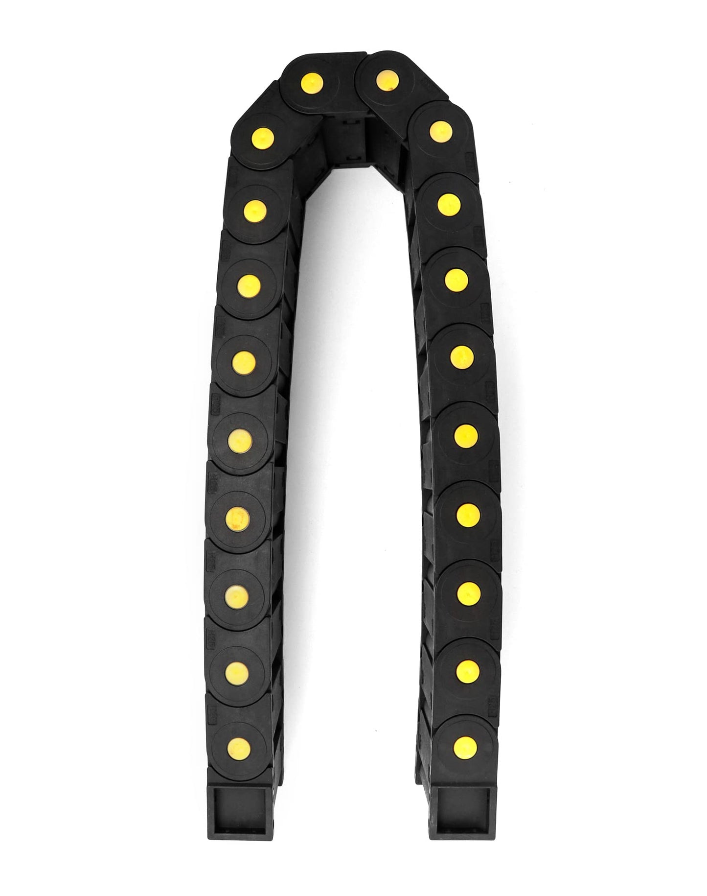 QWORK Nested semi-open plastic cable drag chain, flexible closed twist chains, 2 pieces, wire carrier toughness, closed chain for 3D printer parts, CNC-3D electric machines.