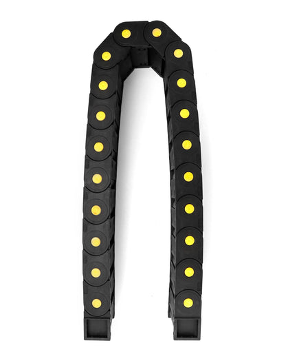 QWORK Nested semi-open plastic cable drag chain, flexible closed twist chains, 2 pieces, wire carrier toughness, closed chain for 3D printer parts, CNC-3D electric machines.