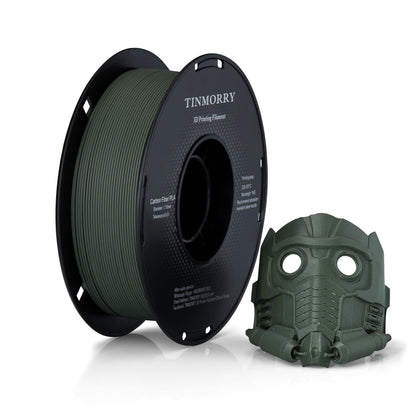 Carbon fiber PLA filament 1.75mm, TINMORRY PLA-CF 3D printing filament, Compatible with Bambu FDM 3D printers, 1 KG 1 spool, Gray-green