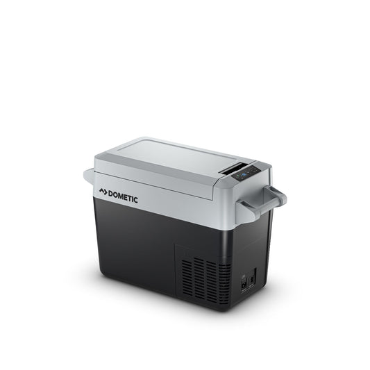 DOMETIC CFF 20 Compressor Cool Box - 21 liters - portable, energy-efficient, with LED interior lighting, digital temperature display, 12/24/230 V - for car, camping & outdoor.