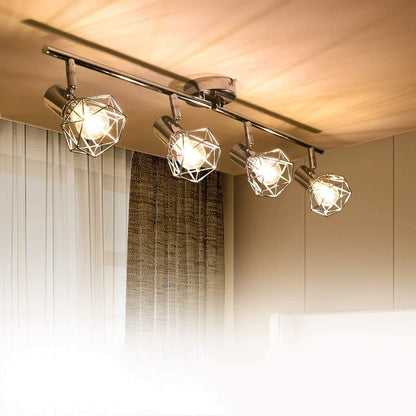 PADMA LED ceiling lamp kitchen swiveling ceiling spotlight 4-flame retro/vintage 4 x 4W (bulbs included) ceiling light living room warm white 3000K 1280 lumens E14 for bedroom office hallway dining room
