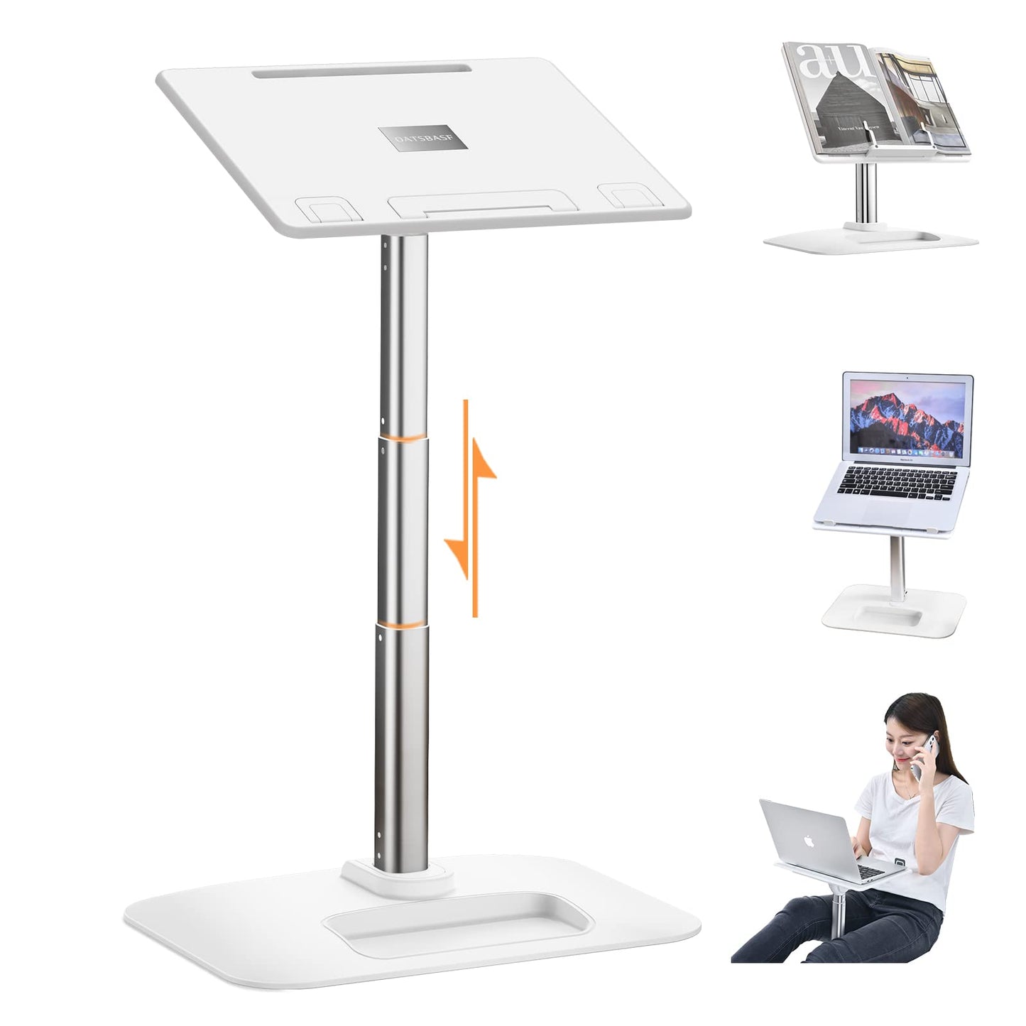 Adjustable laptop stand, suitable for 11-17.3 inch laptops. Can be used on desk, bed, sofa, or car. Great for reading and working.