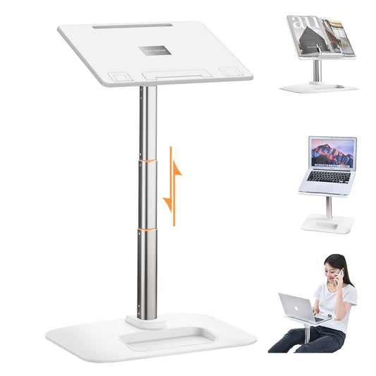 Adjustable laptop stand, suitable for 11-17.3 inch laptops. Can be used on desk, bed, sofa, or car. Great for reading and working.