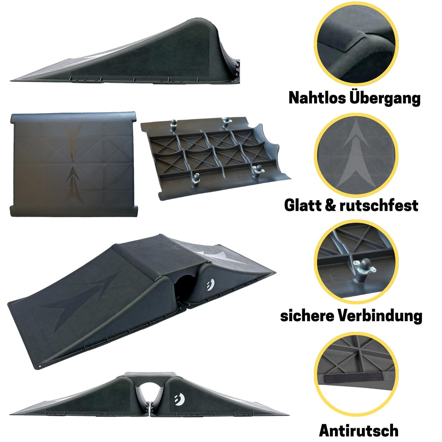 BEST SPORTING Skateboard/BMX/Skater & RC Cars Ramp Set I 3-piece Skater ramp I stable skateboard ramp I high-quality scooter ramp
