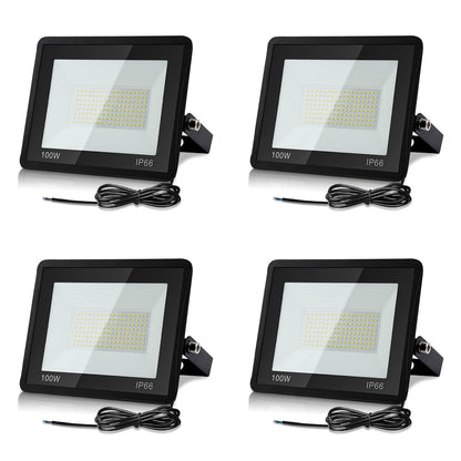 Lospitch 4x100W LED Floodlights Outdoor, 3000K Warm White Super Bright LED Floodlight, 8500LM Outdoor Floodlight IP66 Waterproof Aluminum Spotlight Light for Garden, Garage, Yard, or Hotel