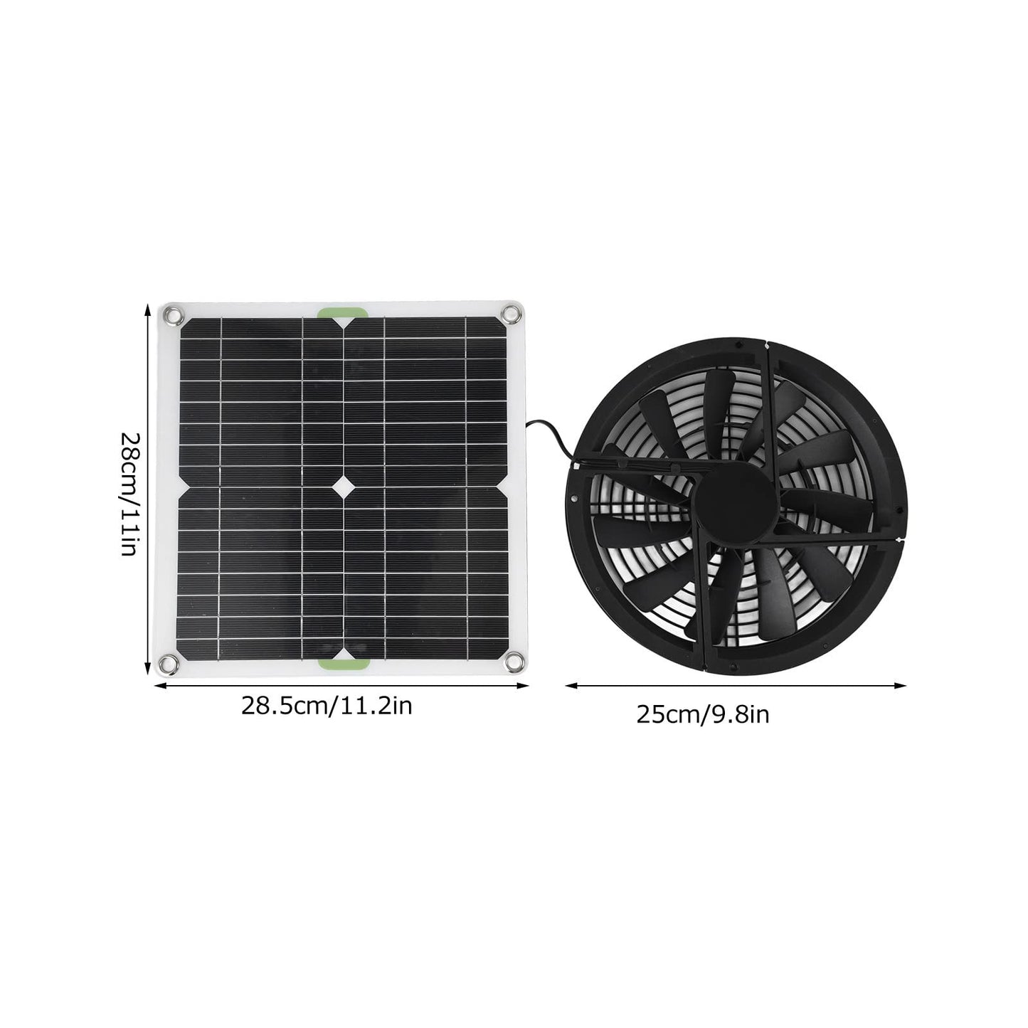VBESTLIFE Solar Panel Fan, 3000 RPM, waterproof greenhouse ventilator, with metal protective grill, suitable for small chicken coops, sheds, pet houses, window exhaust.