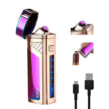 RSBYE Electric Lighter with THREE Arcs, Plasma Lighter with Battery Indicator, High Efficiency Electric Lighter, Arc Lighter USB Rechargeable, Festive Gifts (Colorful)